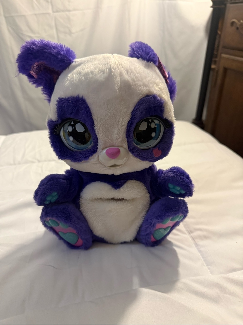 Plush Purple & White Panda Plush Toy - Cute Stuffed Animal